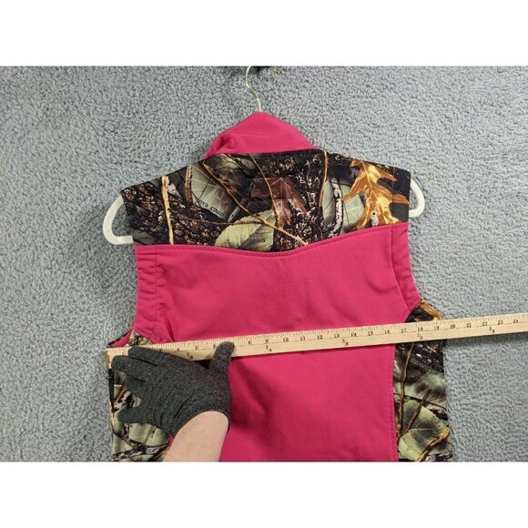 Burly Girl Soft WFS Softshell Vest Jacket Womens Large L Pink Camo Full Zip - Picture 4 of 11